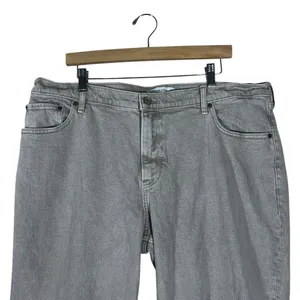 Abercrombie & Fitch The Baggy Low Rise Solid Jeans Grey Y2K Skater Size 33 / 16R thumbnail 2