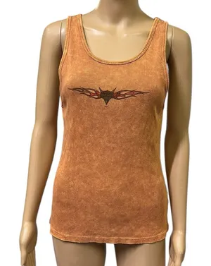 Harley Davidson Motorcycles Cotton Mother Road Tank Top Orange Stone Washed XL thumbnail 1