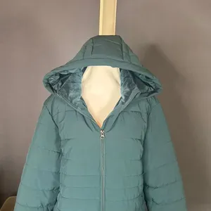 Swiss Tech Women’s Blue Green Puffer Jacket Hooded Quilted Design Size L 12/14 thumbnail 4