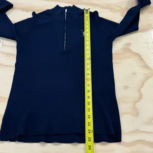 Peter Millar Women’s‎ Quarter Zip Ribbed Pullover Ling Sleeve Sweater Navy Lg thumbnail 10
