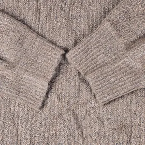 Marled True Auburn Balloon Sleeve Fold Over Collar Button Neck Sweater Small thumbnail 8