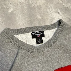 Polo Jeans Co. Vintage Y2K Polo Ralph Lauren Jeans Co. Grey & Red Embroidered Heavy Cotton Crewneck Sweatshirt thumbnail 4