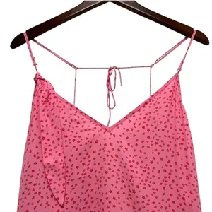 For Love and Lemons Twinkle Slip Dress Pink Spaghetti Straps Romantic Coastal L thumbnail 6