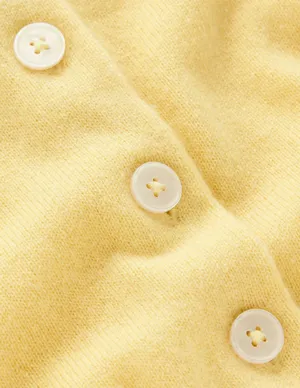 Boden Cropped Cashmere Cardigan Butter Yellow thumbnail 3