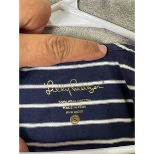 Lilly Pulitzer Jennalyn Pima Cotton‎ Navy Stripe Asymmetrical Tank Dress Small thumbnail 4