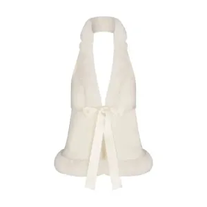 SKIMS (G14) Cloud Fur Halter TOP | Size Small | Color Ecru thumbnail 2