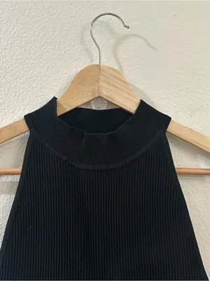 Aritzia‎ Babaton Sculpt Knit Mockneck Halter Top Black Size XS thumbnail 4