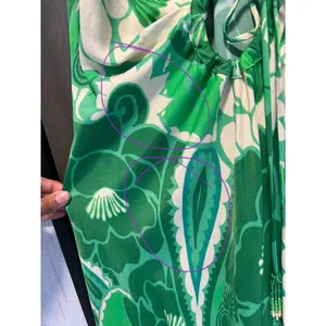 Farm Rio Tropical Cutout Satin Midi Slip Dress Green Size XS Resortwear thumbnail 7