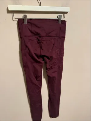 Lululemon Fast and Free Tight II 25" *Non-Reflective Nulux Garnet- Size 4 thumbnail 4