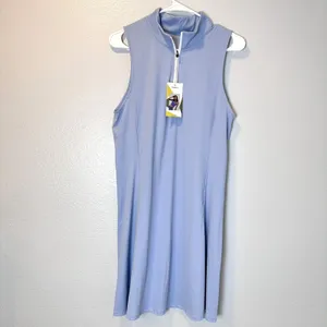 NEW Halara Size-XL Set Dress Short Collared Half‎ Zip Tennis Golf Sky Blue thumbnail 4