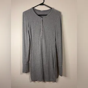 Garage Long Sleeve Grey Henley Dress thumbnail 2
