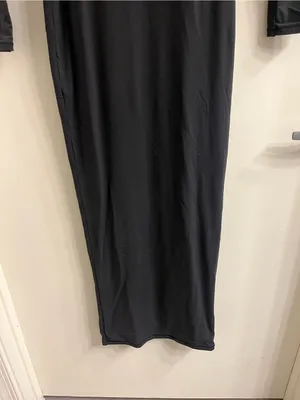 Skims Fits Everybody Crewneck Long Sleeve Maxi Dress Onyx Black Size XS thumbnail 6