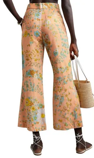 Zimmermann Lola Pants Floral Print Linen Kick-Flare Pants EU 4 (US 12) thumbnail 1