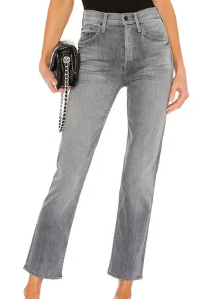 MOTHER The Tomcat Ankle Jeans All Nighter Gray High Rise Straight Size 28 thumbnail 1