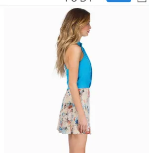 Tobi Blue Crop Top thumbnail 4