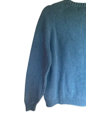 Lands End Turquoise Crew Neck Sweater thumbnail 4
