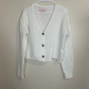 Urban Outfitters Kai White cropped cardigan boxy cardigan size Small petite‎ thumbnail 2