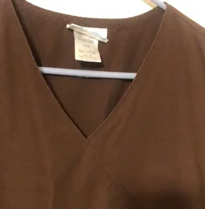 SB Scrubs Women’s Large Scrub Top Brown Color thumbnail 3
