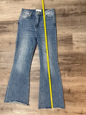 RISEN Urban Grace High Rise Frayed Hem Wide Leg jeans thumbnail 7