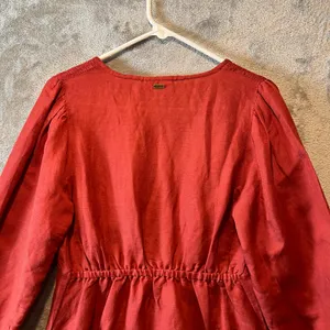 Saint Helena Cleo Mini Dress Linen Blend Size Small Rust Orange New‎ thumbnail 8