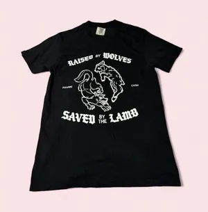 Comfort Colors Black 'Saved by the Lamb' Graphic Tee thumbnail 1