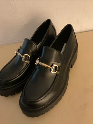 Steve Madden women black leather platform loafer Approach shoes US 10 thumbnail 10