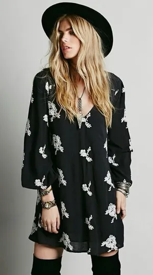 Free people embroidered Austin mini dress thumbnail 1