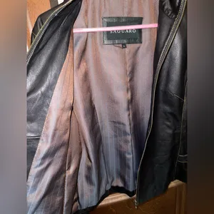 Vintage Faux Leather Women's Black Leather Jacket Size Large Saguaro thumbnail 4