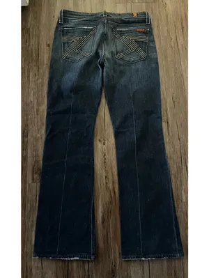 Y2K 7 For All Mankind Dojo Bootcut Jeans Dark Wash Sz 30 thumbnail 2
