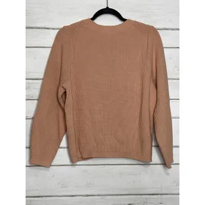 J.Crew Ribbed Knit Sweater Women's Medium Peach Long Sleeve Crew Neck Pullover thumbnail 5