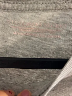 PINK Victoria's Secret Light Gray Long-Sleeve Crew with Rhinestone Triangle thumbnail 4
