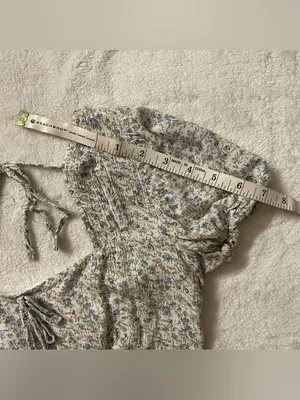 Y2K American Eagle Cropped Sweetheart Floral Blouse size M thumbnail 6
