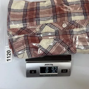 GAP pink orange plaid button down‎ long sleeve collared flannel shirt casual M thumbnail 7