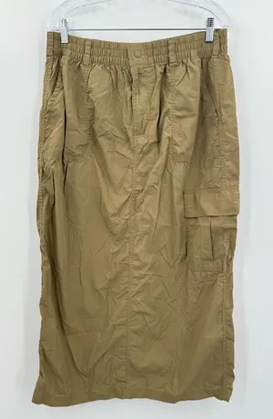 Aerie Offline Women’s Tan Maxi Cargo Nylon Skirt Size‎ Large thumbnail 1