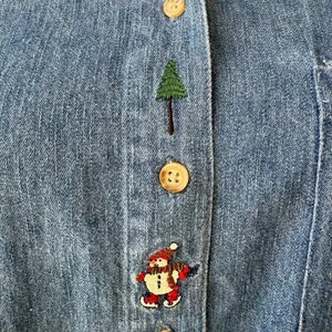 Vintage Northern Tradition Snowman Denim Chambray Button Up Shirt XL thumbnail 4