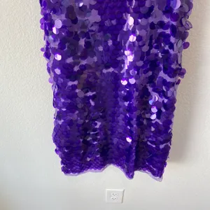 Topshop Sequin Disc Mini Dress in Purple Size 2 NWT thumbnail 4