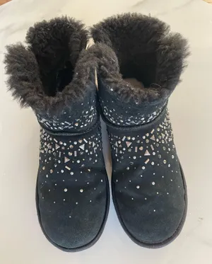 UGG Classic Galaxy Mini Bling Boot Black Suede Womens Size US9 MSRP $180 1103799 thumbnail 1