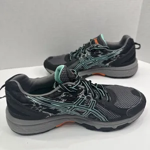 ASICS Gel Venture 6 Women’s 9 Black Teal Orange Trail Shoes T7G6Q thumbnail 3