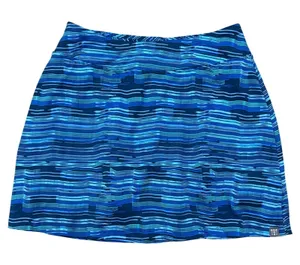 Title Nine Womens Blue Abstract Stripe Athletic Skort Size S Built In Shorts thumbnail 1