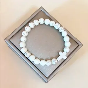 Lovely Faith Vintage-Inspired Beaded Bracelet with Cross‎ Pendant thumbnail 6