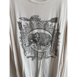 Paper Crane Ivory Graphic Elephant Tank Top Boho‎ Tribal Print Women's Size M thumbnail 4