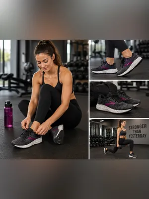 Brooks Signal Running Shoes Women’s 7.5 Gray Purple Athletic Sneakers thumbnail 2