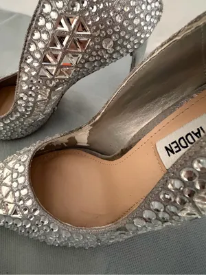 Steve Madden Women Rhinestone Pumps Silver Pointed Toe Heels Sz 6M Vivid-S(B261) thumbnail 10