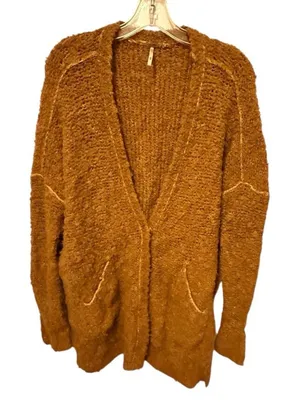 Free People Boucle Oversized Cardigan Sweater thumbnail 1