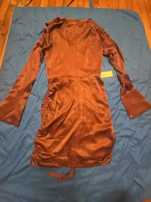 Bardot Sui Shirt Dress in Burgundy Satin thumbnail 11