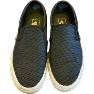 Vans Classic Slip-On Sneakers Unisex‎ Black Perforated Size Men 7 Women 8.5 thumbnail 1