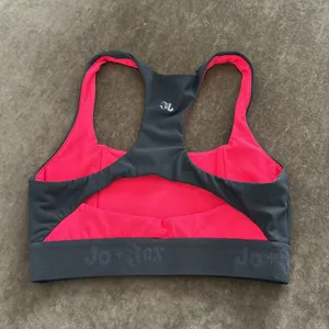 Jo + Jax sports bra. Elastic bottom with logo. Color- gray/hot pink. Size-XSA thumbnail 3
