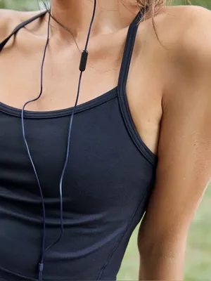 Aerie OFFLINE The Hugger Longline Racerback Sports Bra Black Small thumbnail 3