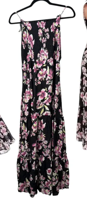Intimately Free People Garden Party Black Floral Maxi Dress Size Large thumbnail 1
