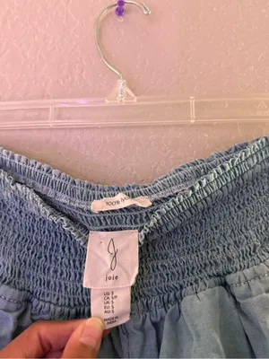 Joie Blue Lyocell Smocked High Rise Pull On Shorts Pockets Size Small thumbnail 5